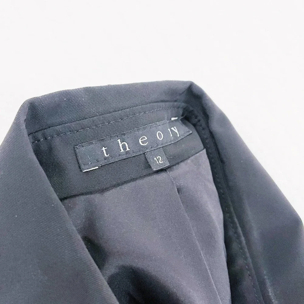 Theory Black Button Down Blazer Jacket with Collar SZ12